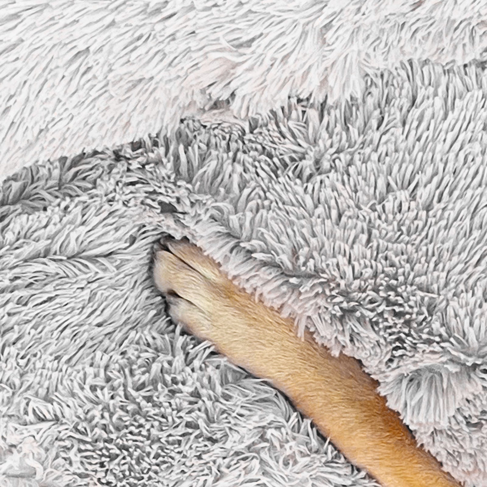 True Blue Pets Luxurious XL Round Plush Dog Bed - Light Grey Comfort Nest